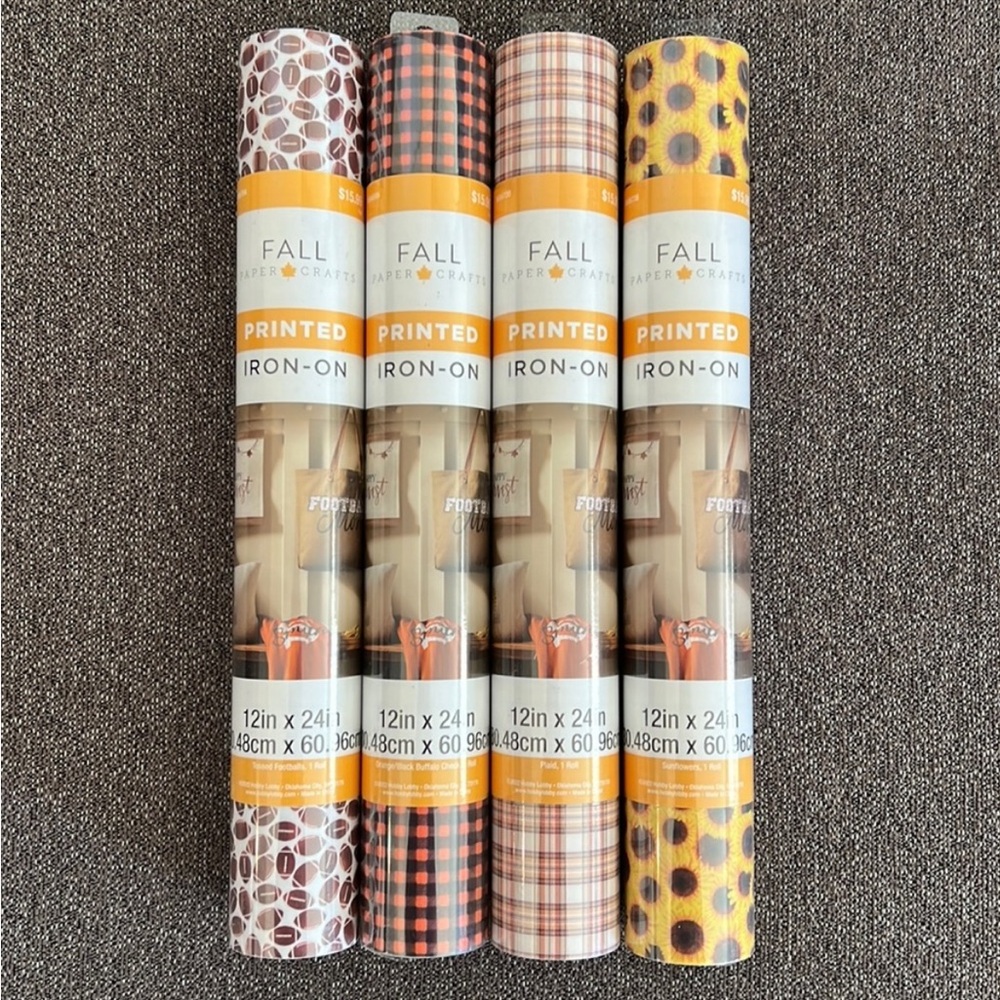 Hobby Lobby Cricut Die Cutter Iron On Lot of 4. Halloween Fall Football. NWT